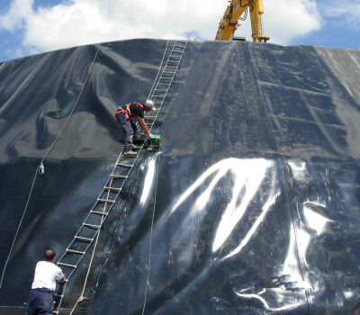 HDPE-soudage par géomembrane avec ComOn